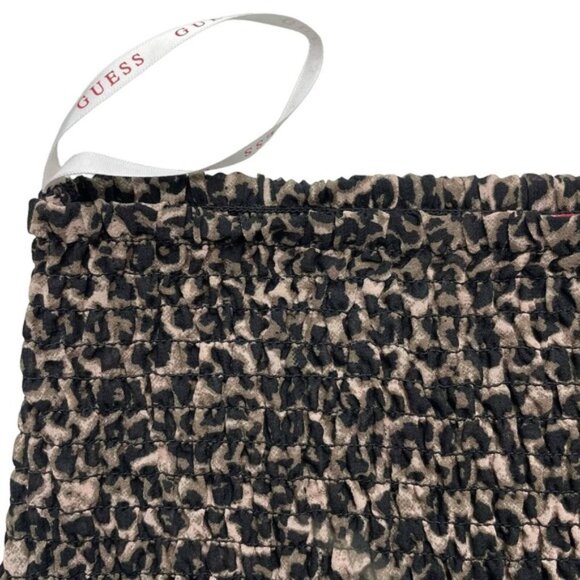 GUESS Leopard Print Smocked Mini Skirt Sz Small - Picture 4 of 6